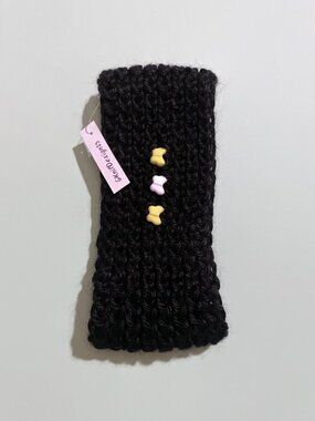 Hand knitted headband with beads, Cute ear warmer for girls